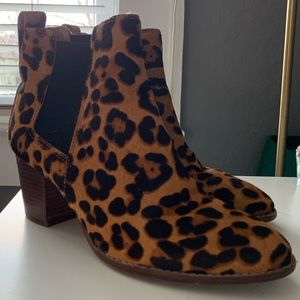Madewell Calf Hair Leopard Booties
